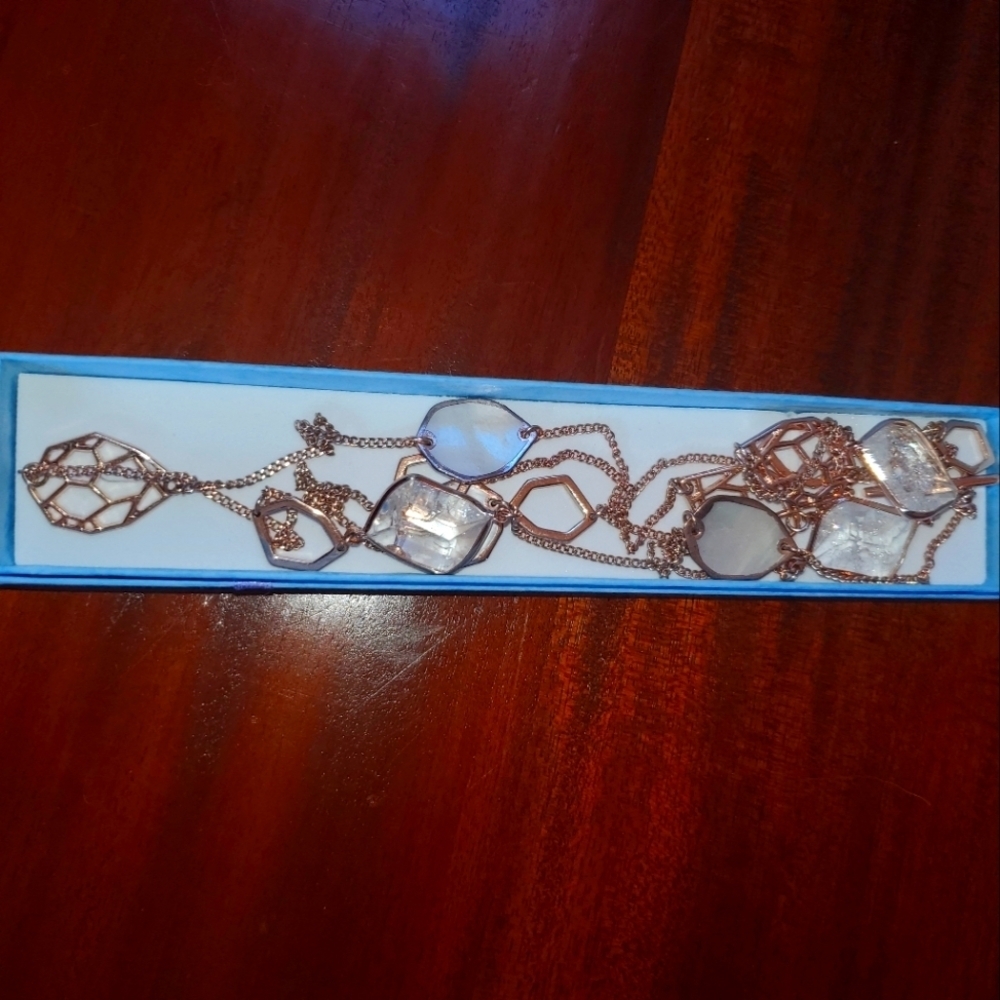 Beautiful Gold Tone Stone Necklace